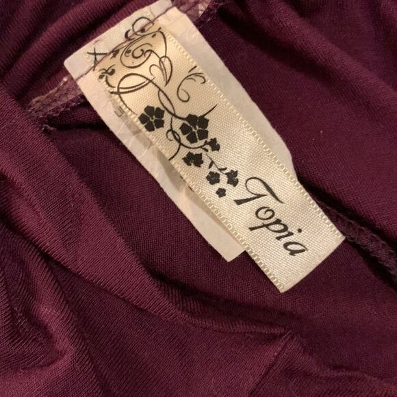 Topia Medium High/Low gauchos.  (High sides).  Plum color - Picture 7 of 8